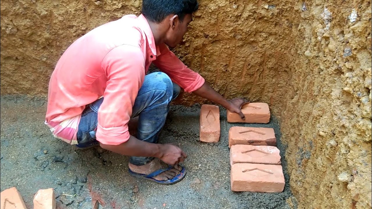 toilet tank brick joint ।Septic tank brick work ।