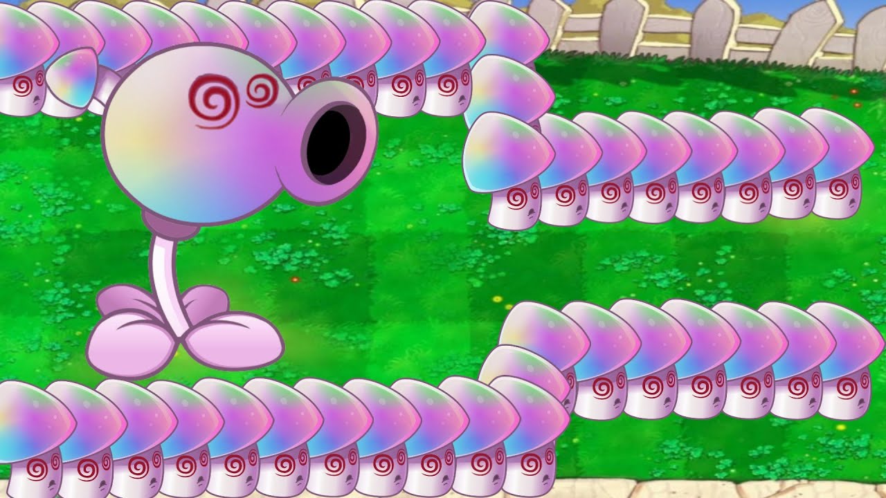 99 Scaredy Shroom Vs 99 Hypno Shroom Vs.All Zombies Team - Plants Vs.Zombies Mod