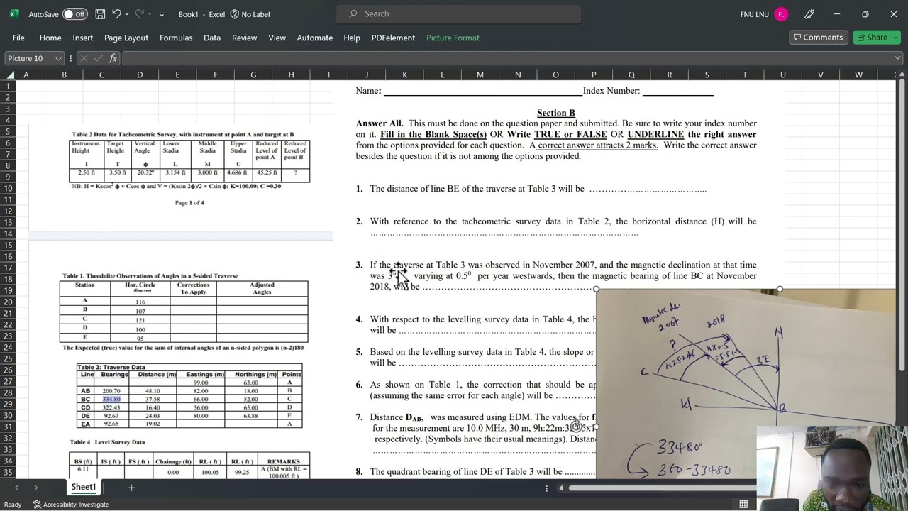 Land survey questions and solution discussions