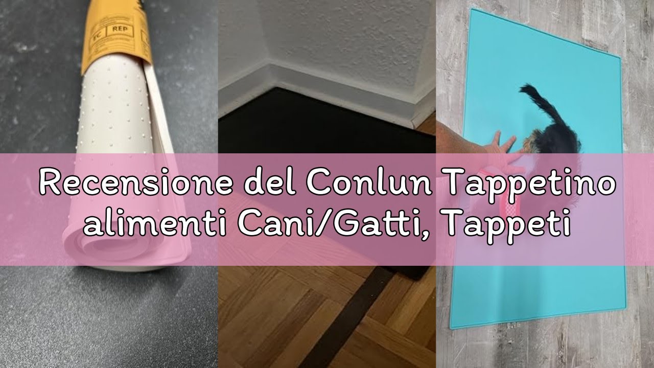 Recensione del Conlun Tappetino alimenti Cani/Gatti, Tappetino in Gomma Siliconica, Design Antiscivo