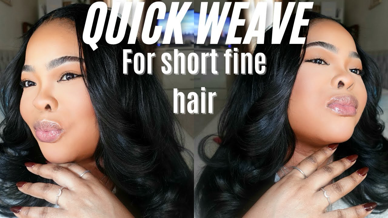HOW TO DO A QUICK WEAVE LEAVE-OUT FOR SHORT HAIR|| SIMPLE & EASY