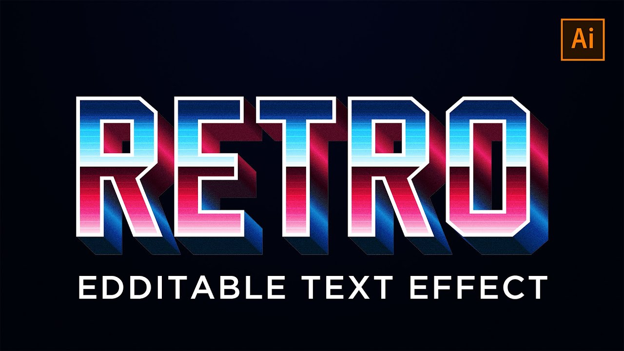 Retro text effect in Adobe Illustrator - Graphic style tutorial