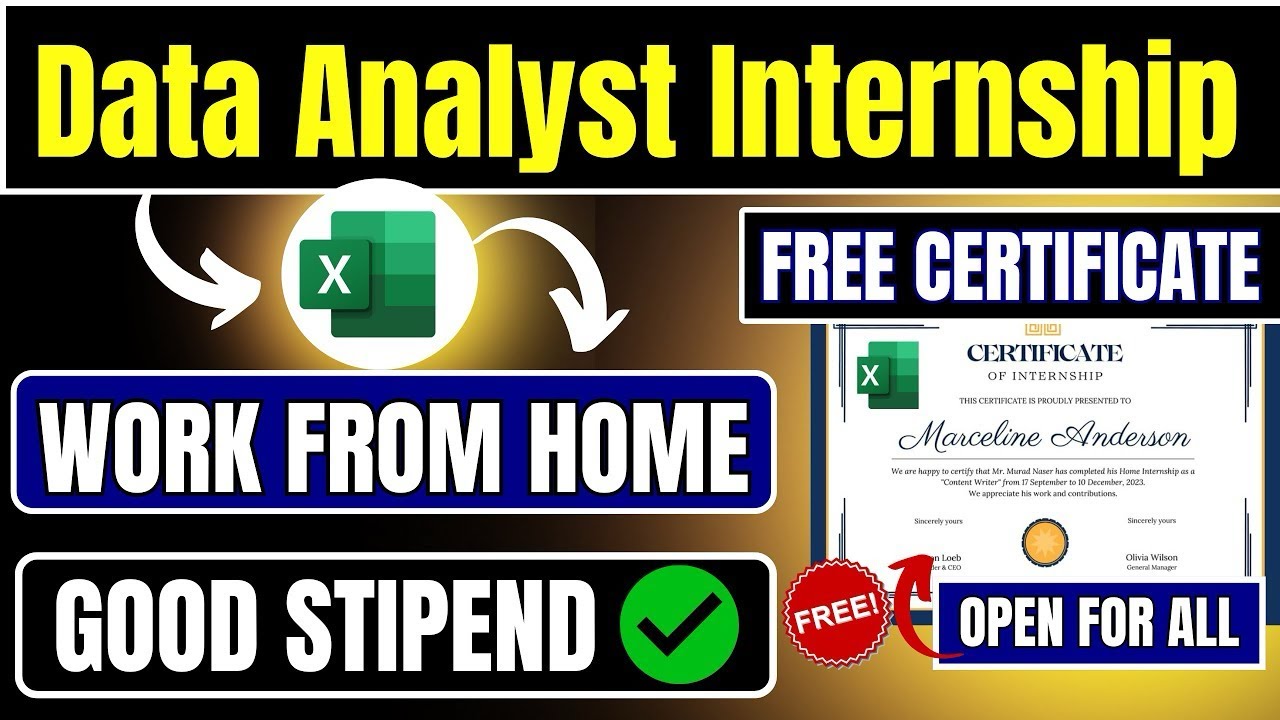 Data Analyst Internship 2026 | Work From Home | Good Stipend | Free Certificate |