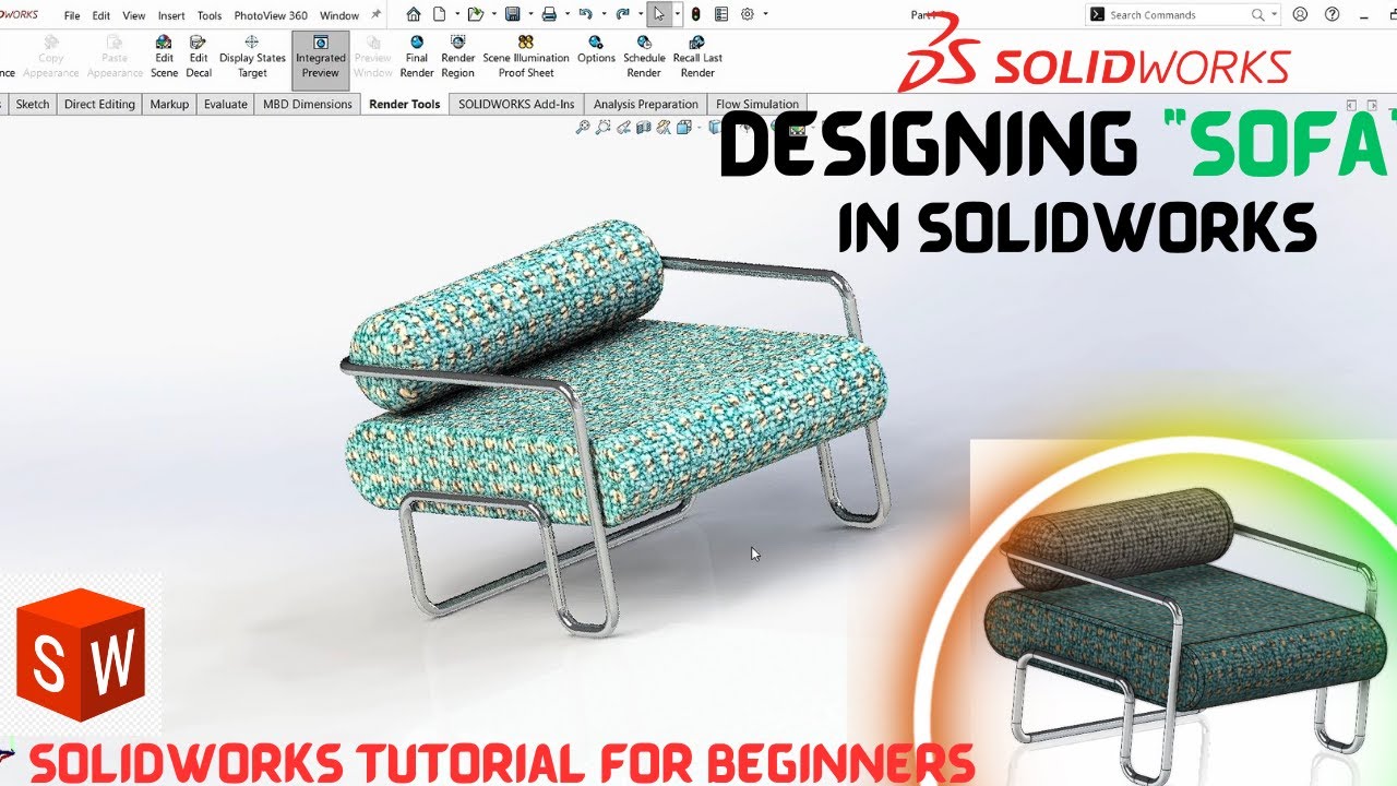 Sofa Design Tutorial in SolidWorks - Step-by-Step Guide | How to design sofa | SolidWorks Tutorials