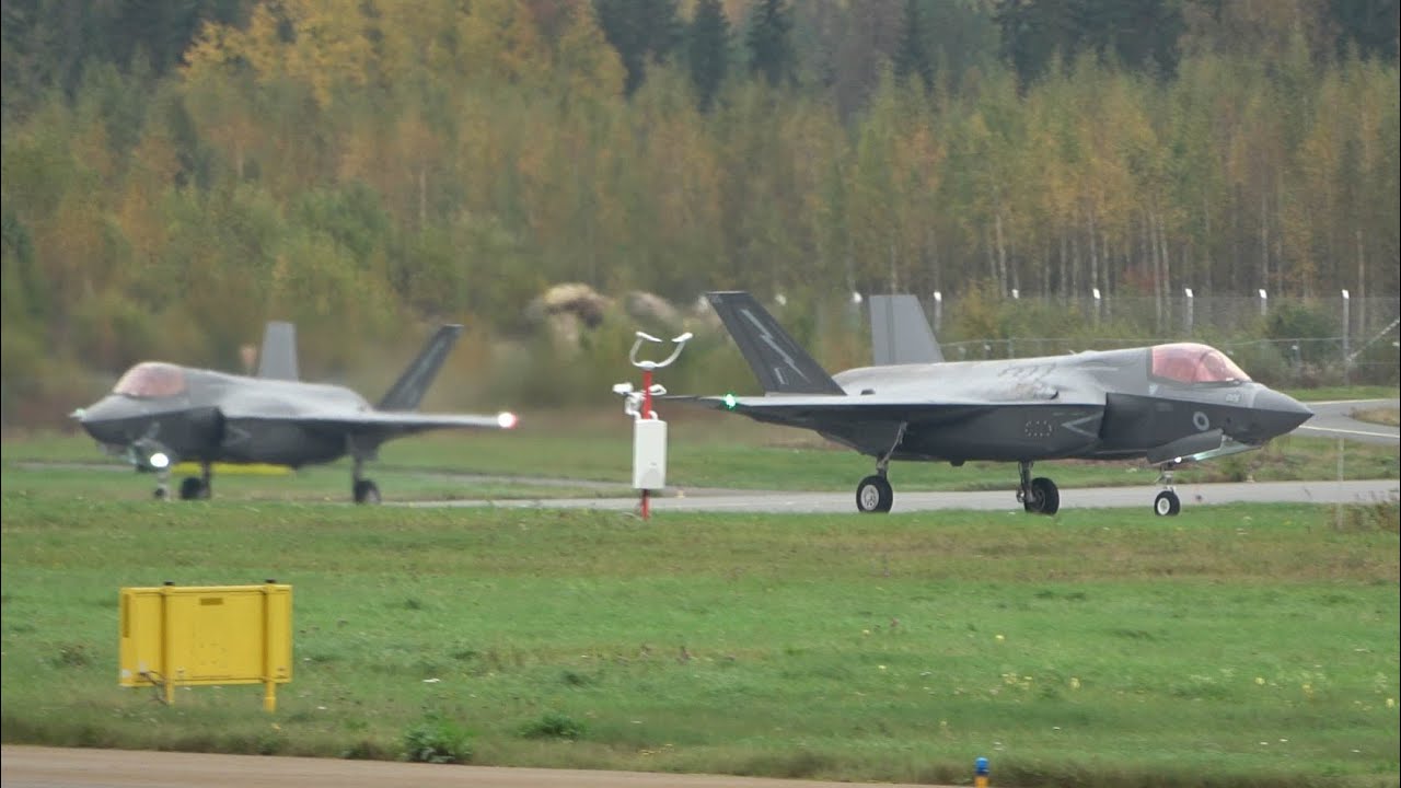 Ruska 23 - RAF F-35B Lightnings Takeoff from Tampere-Pirkkala