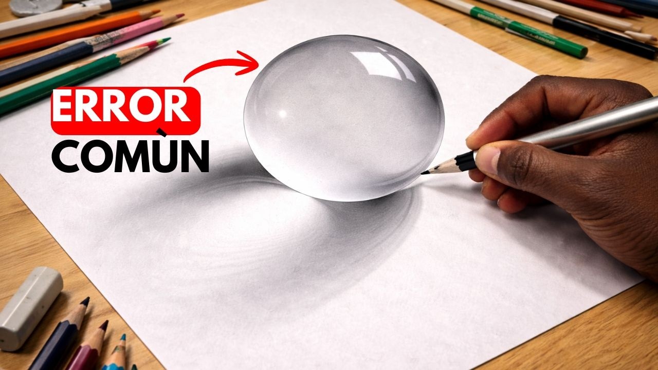 Cómo Dibujar una Esfera Cristalina Realista con Grafito | Efecto 3D Paso a Paso