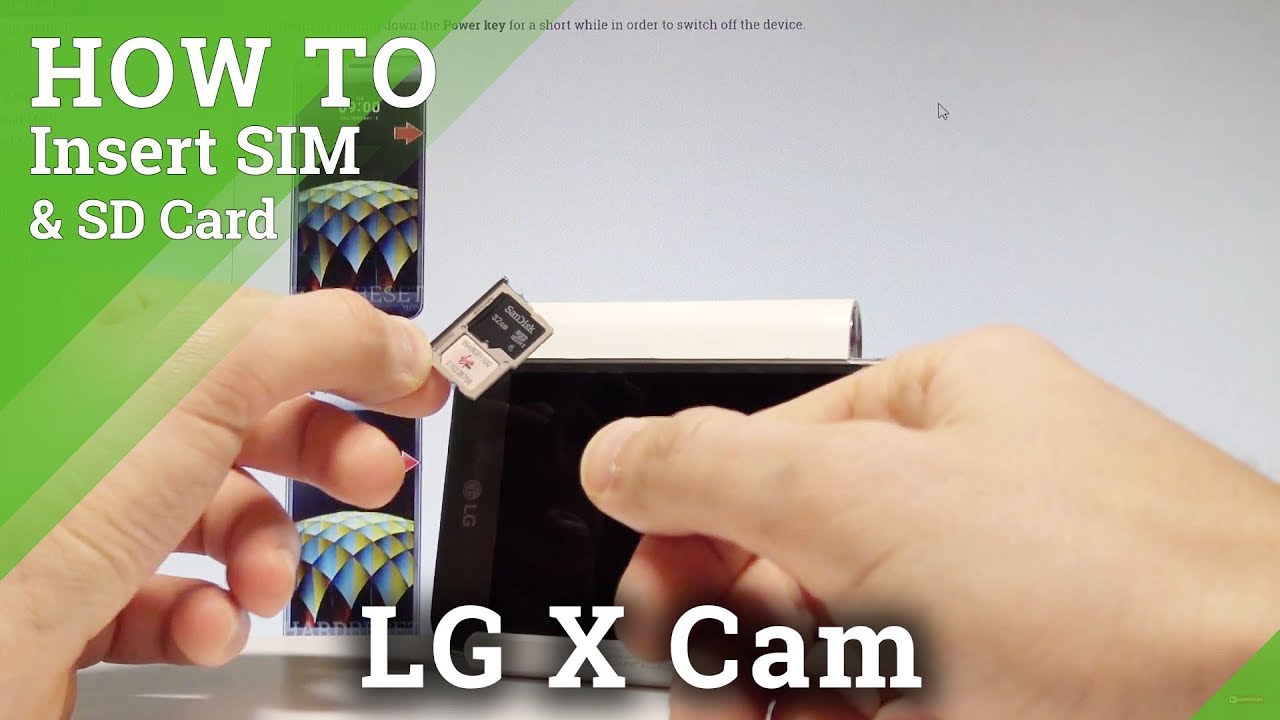 How to Insert SIM and SD Card in LG X Cam - Set Up Nano SIM and Micro SD |HardReset.Info