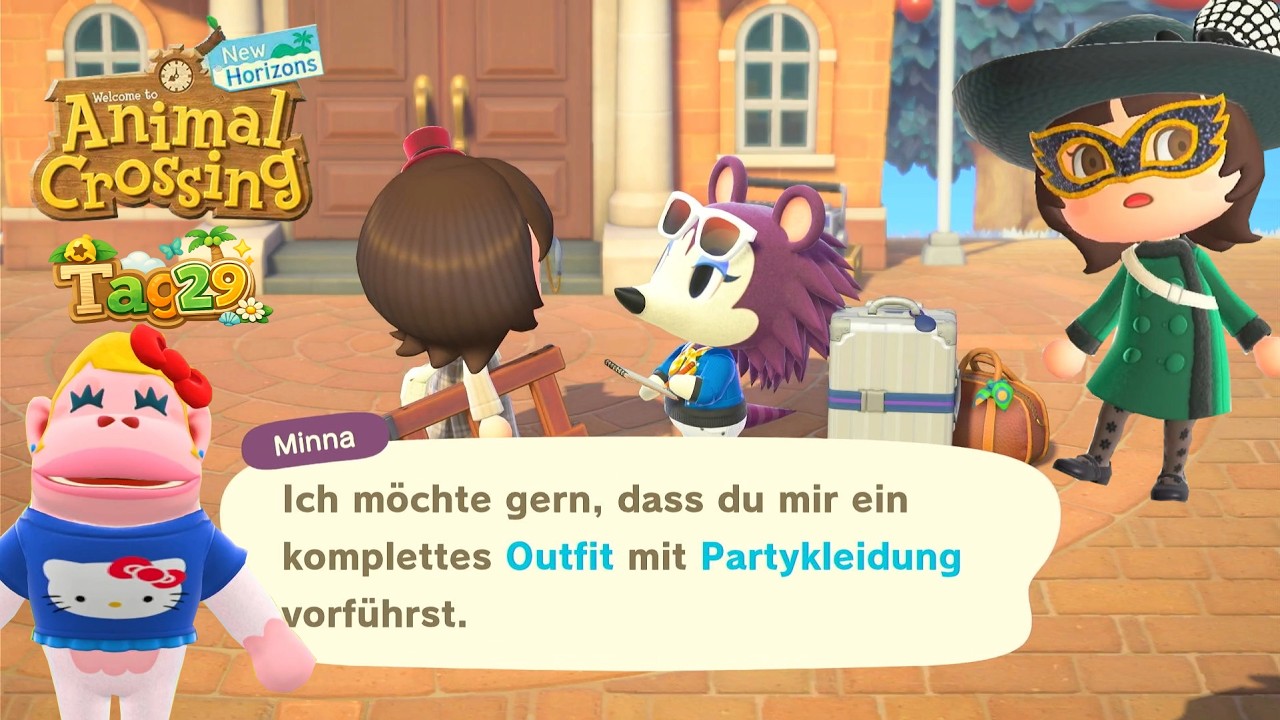 Tag 29 auf der Insel! Minnas Partykleidung Modecheck und Rilla | Animal Crossing New Horizons