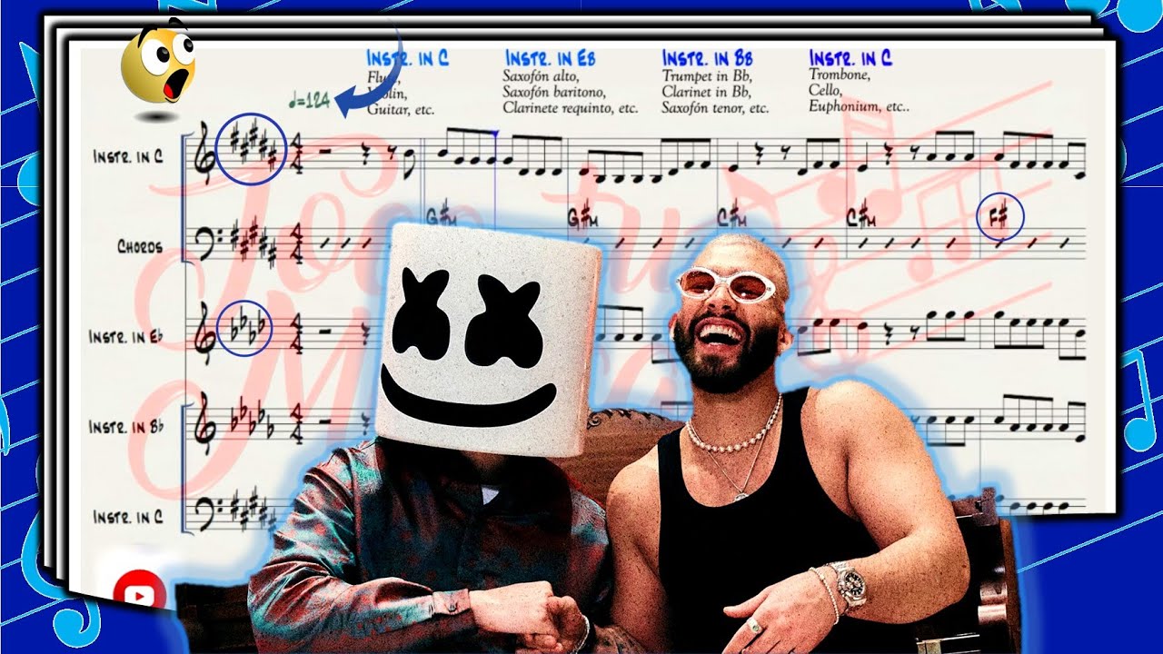 Marshmello, Manuel Turizo - El Merengue PARTITURA