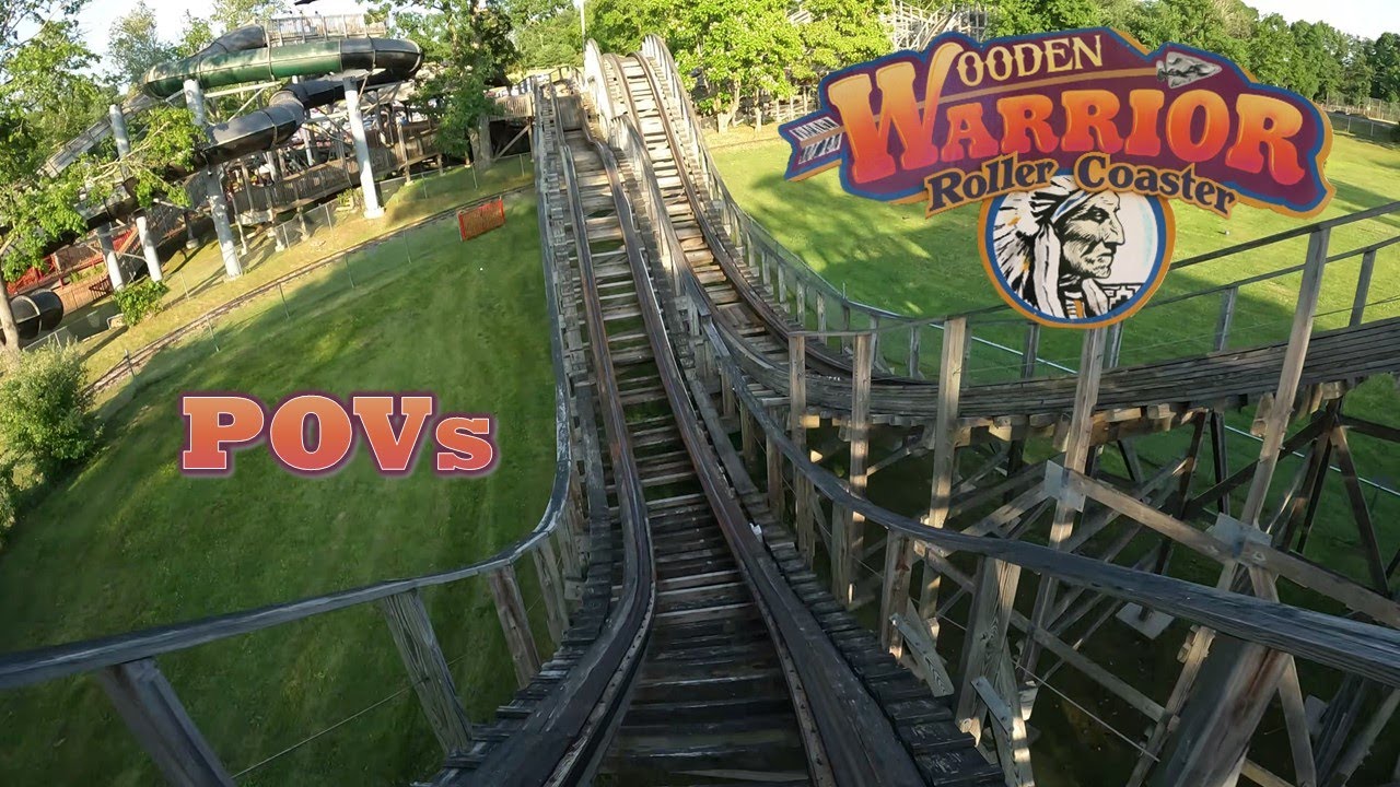 Wooden Warrior POVs (Front & Back Row), Quassy Gravity Group Wood Coaster | Non-Copyright