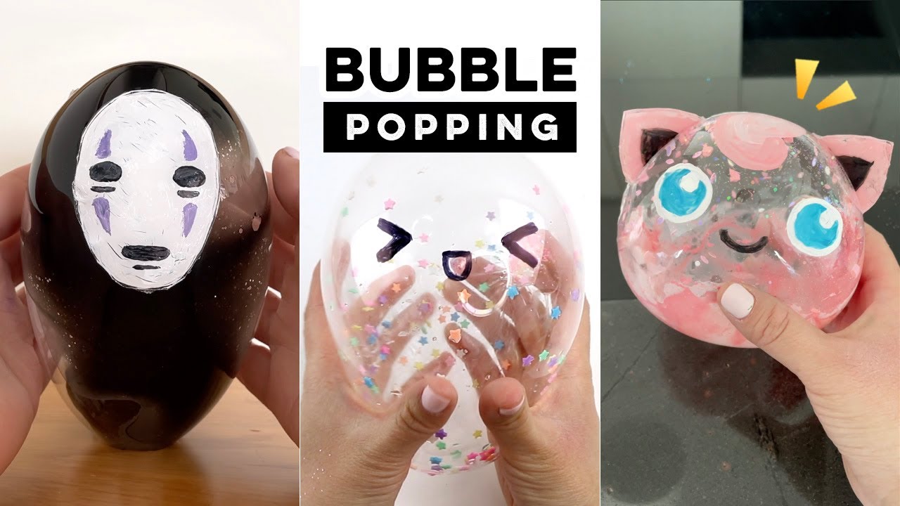 Popping nano tape bubbles for 2mins straight! #satisfying