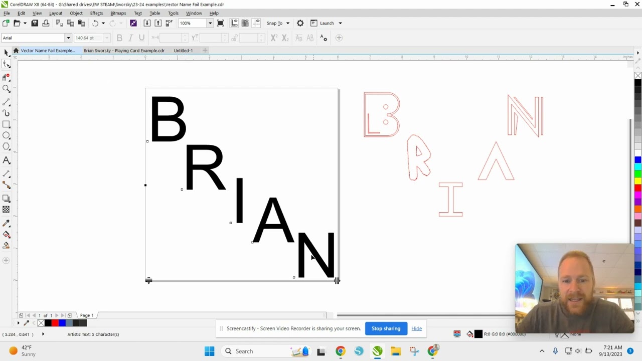 Vector Cutting Text in CorelDraw