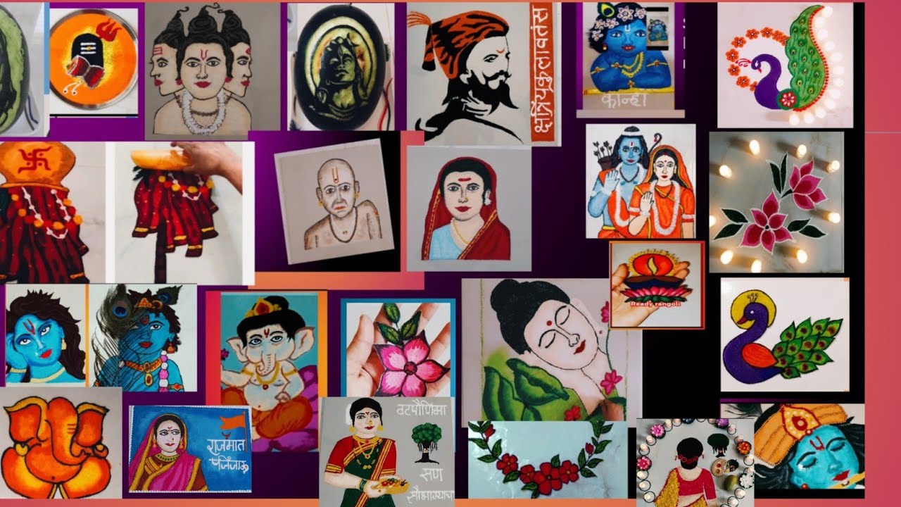Ohp sheet rangoli designs /ready rangoli art making  /ready rangoli patches making at home 