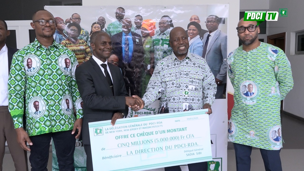 PDCI-RDA:LA DÉLÉGATION GÉNÉRALE PDCI-RDA DE NEW YORK, NEW JERSEY, MASSACHUSETTS  FAIT UN DON AU PDCI