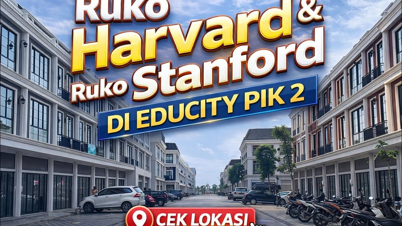 TOUR RUKO HARVARD & STANFORD EDUCITY PIK 2 🔥 Dekat Sekolah Internasional & Potensi Usaha Besar!
