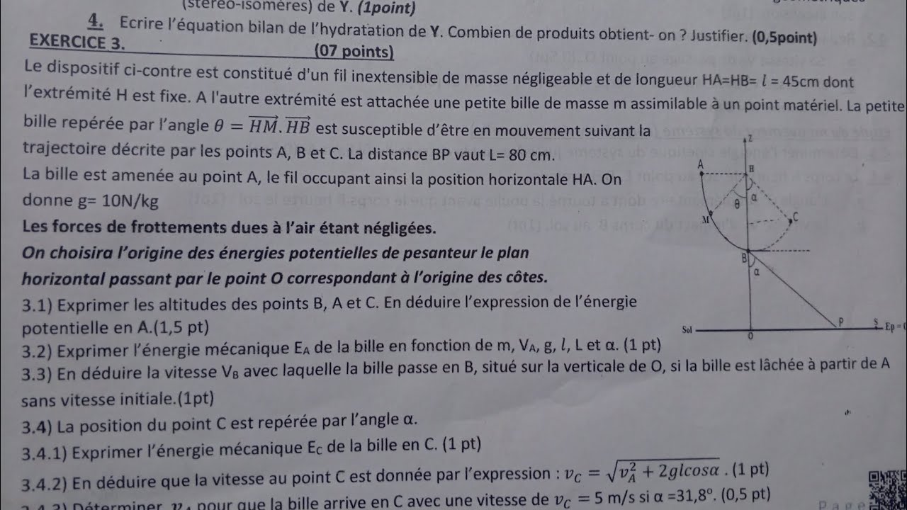 1 S : Énergie Potentielle et Énergie Mécanique 