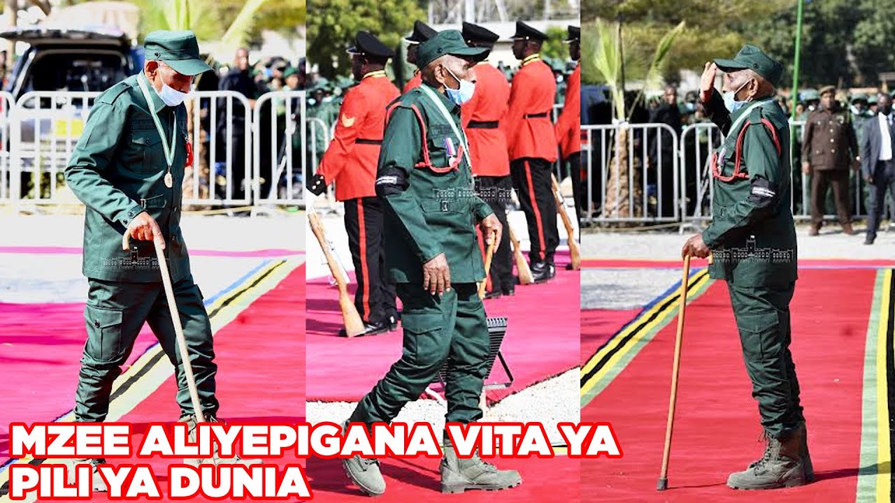 Shuhudia Mzee aliyepigana vita ya pili ya dunia akiweka shoka kwenye mnara wa mashujaa