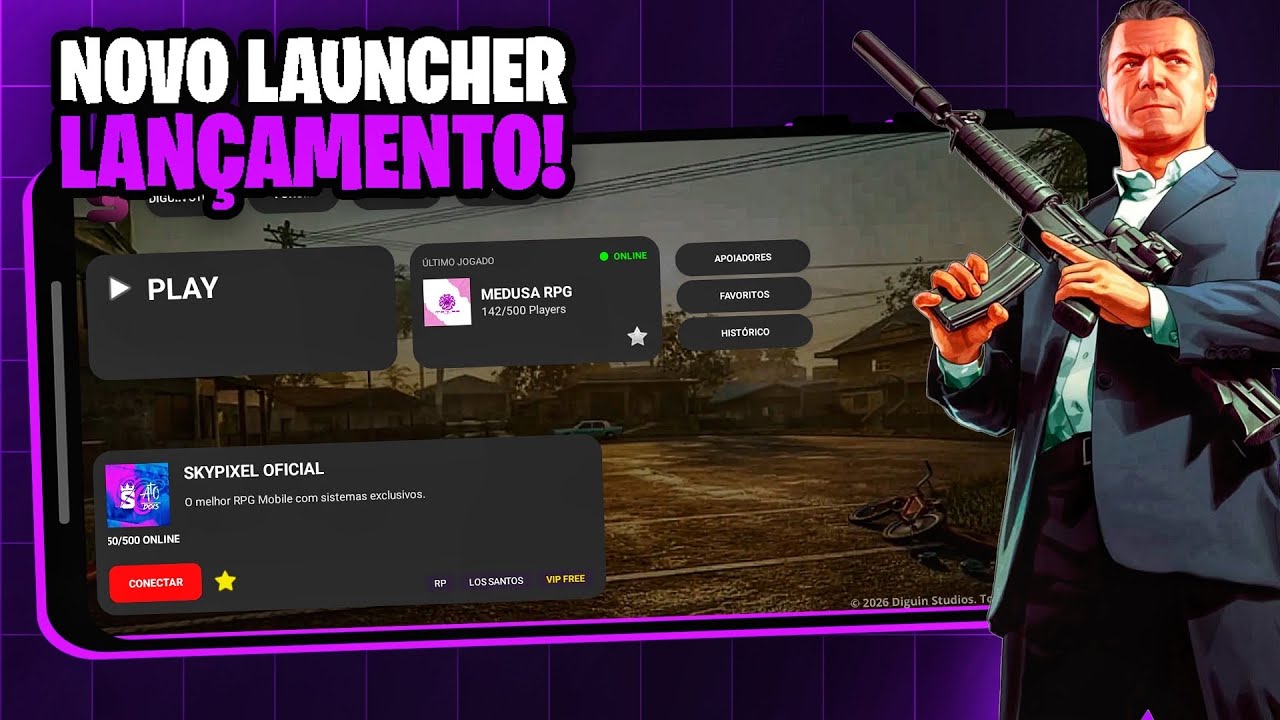 FINALMENTE! O MELHOR LAUNCHER PRA JOGAR SAMP EM 2026 ESTÁ SENDO DESENVOLVIDO - GTA SAMP ANDROID/PC