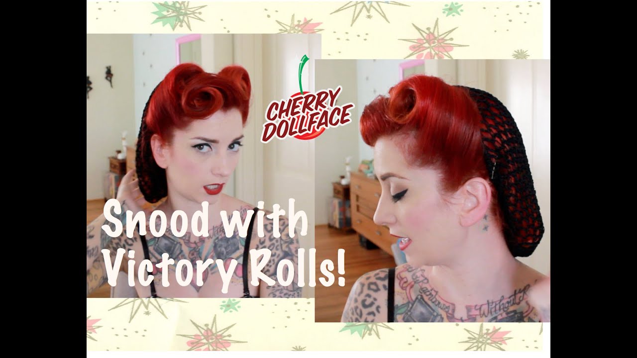 How to style a SNOOD! Victory Roll Vintage Hair by CHERRY DOLLFACE