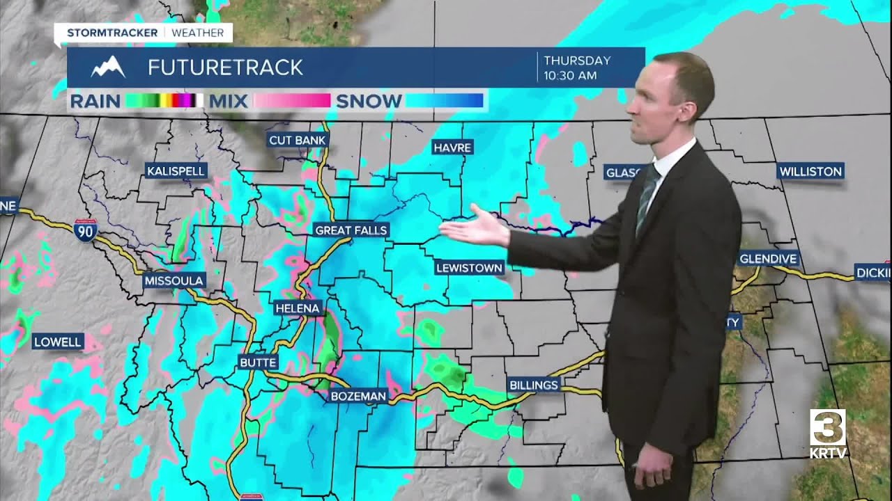 Colder with scattered snow and rain on Thursday