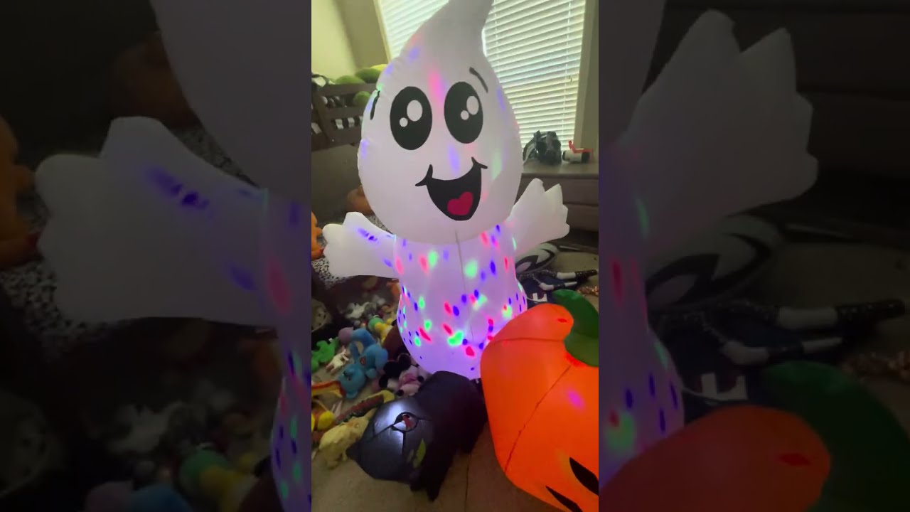 Slightly new! Cute ghost inflatable with rotating disco light! On Amazon currently 26$ #cute #ghost 
