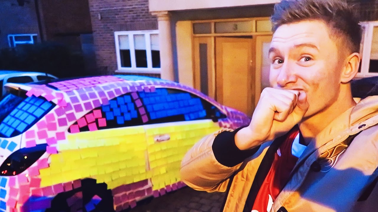 STICKY NOTES CAR PRANK - REVENGE ON AJ3!!