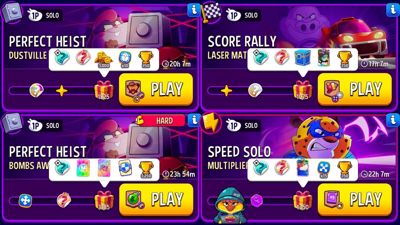 x4 Solo: HARD Bomb Away, Laser Matches, Multiplier Madness, Dustville Duel 🔥 MATCH MASTERS