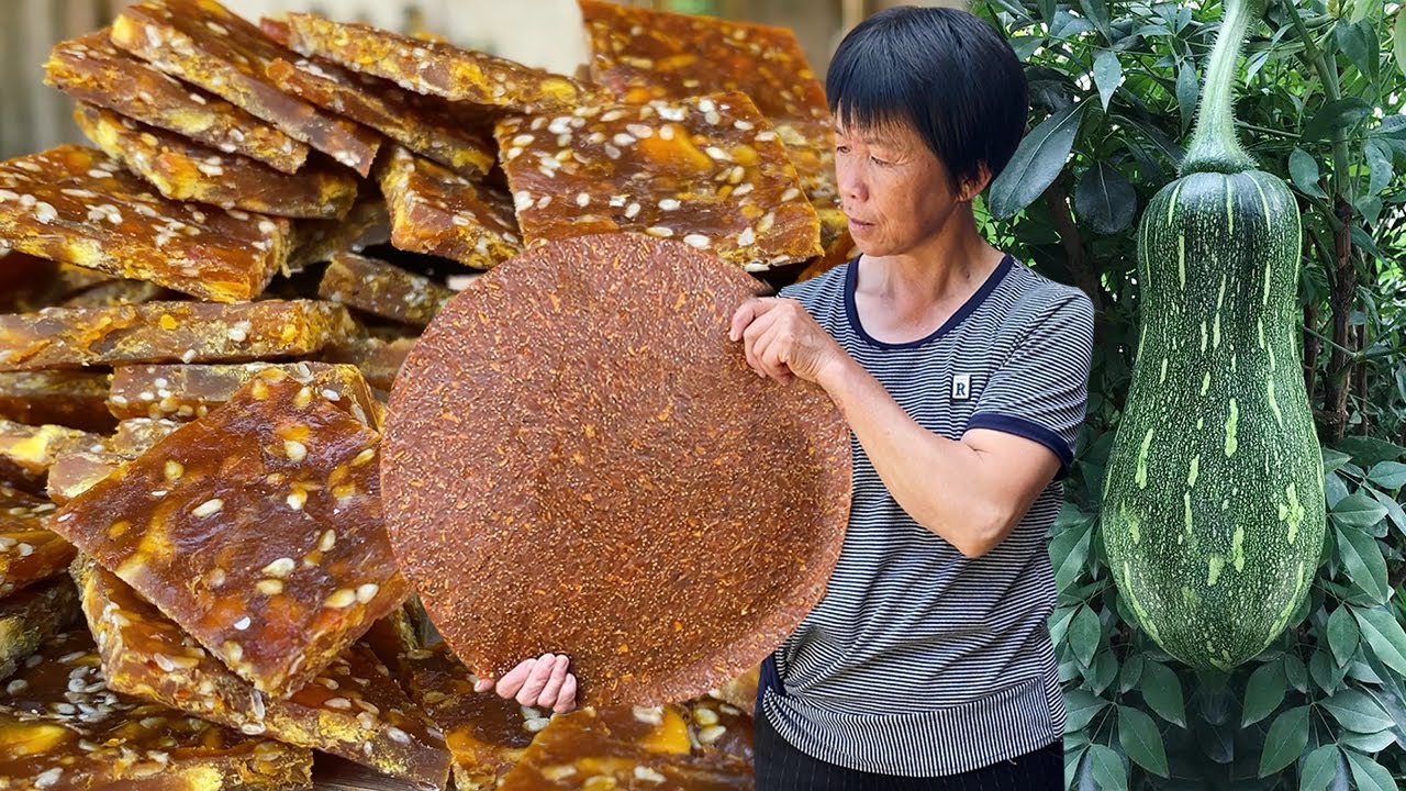 阿嬷现摘南瓜，做童年的小零食“南瓜干”，香甜软糯有嚼劲！| Dried pumpkin【闽湖阿嬤Fujian Grandma】