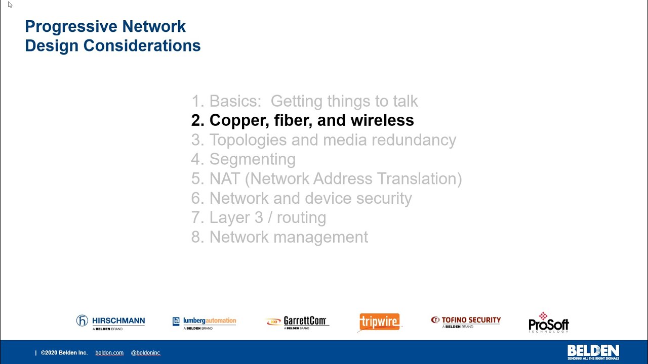 Progressive Networking Considerations   2 Copper fiber wireless