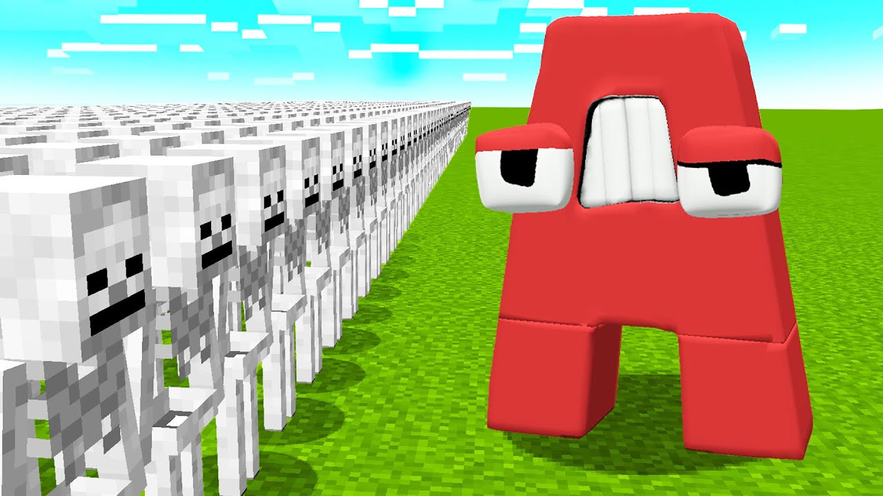 1000 SKELETONS vs ALPHABET LORE… (Minecraft Mob Battle)