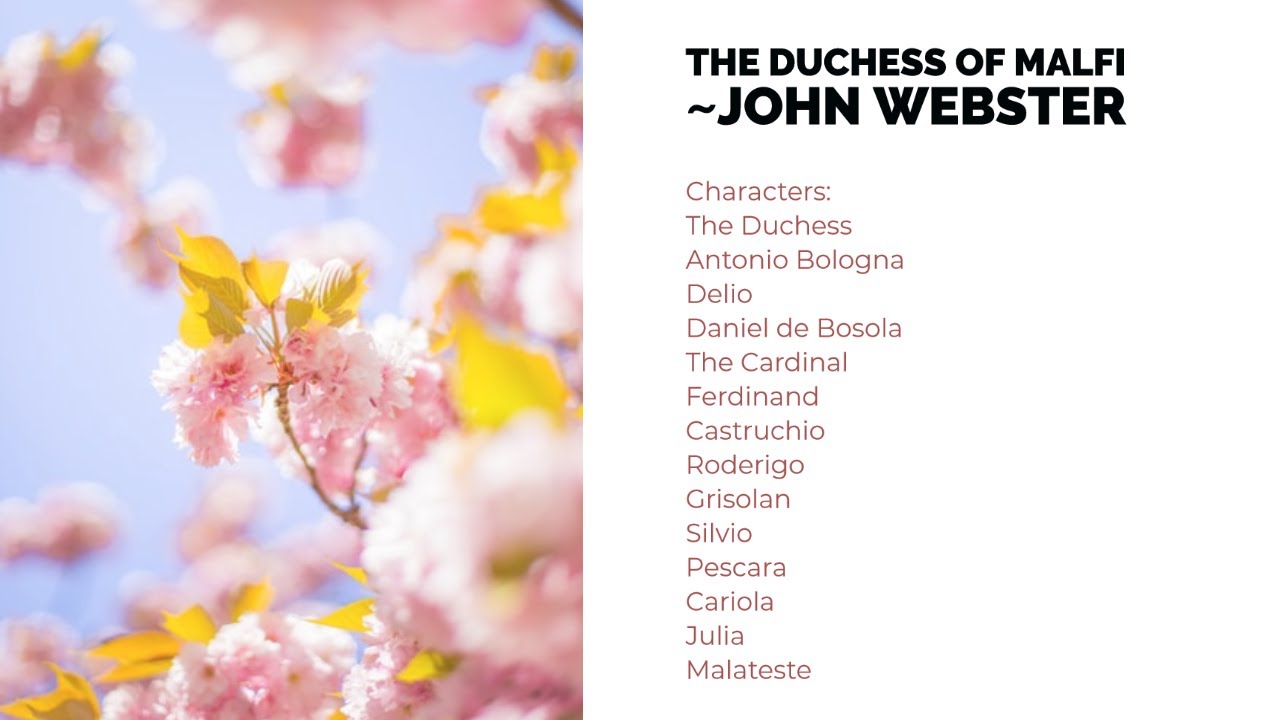 The Duchess of Malfi by John Webster (Summary of the Play)