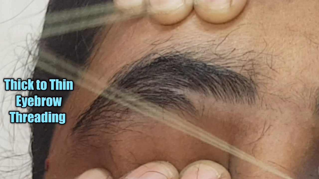 Thick to thin eyebrow threading/threading eyebrow/big eyebrow threading/eyebrow transformation