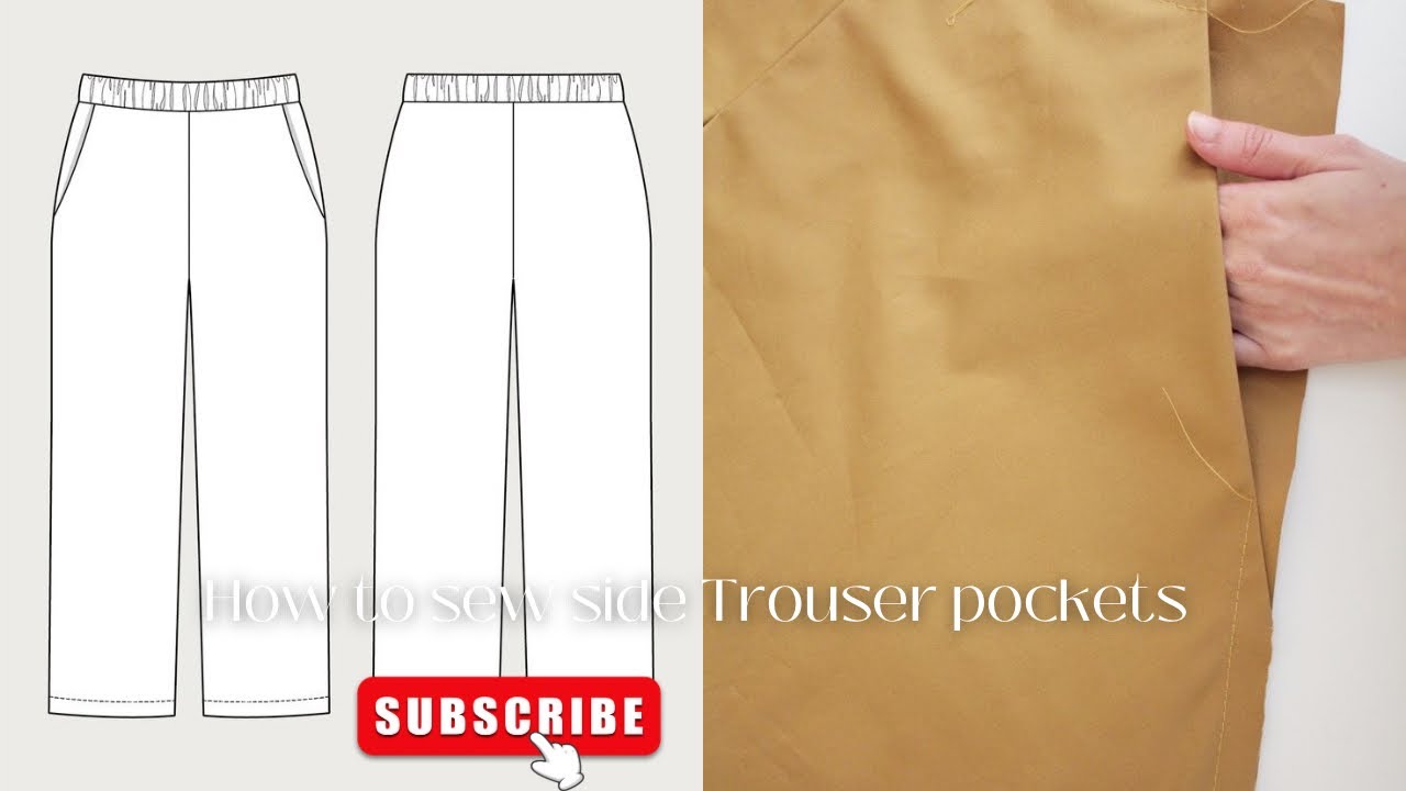 How to Cut and Sew Trousers Side Pockets | Beginners friendly without Patterns