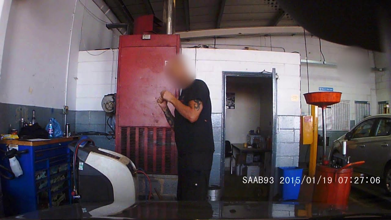 Dashcam footage, halfords autocentre Tamworth, mechanics conversation