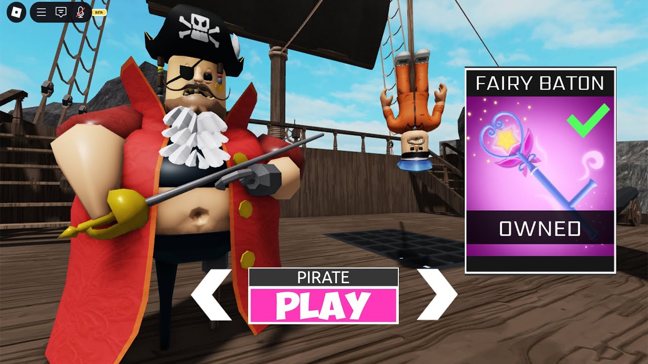 PIRATE BARRY'S PRISON RUN! (OBBY) - Fairy Baton New Item Unlocked All Morphs Gameplay - SIREN COP