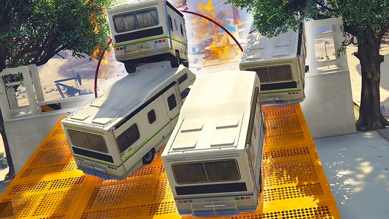 PARKOUR RACE IN DE CAMPER IS CHAOS! (GTA V Online Races)