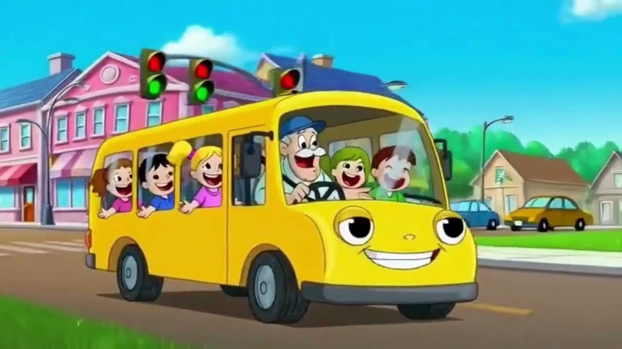 🎵 Wheels on the Bus Go Round and Round | Fun Kids Bus Song 🚌