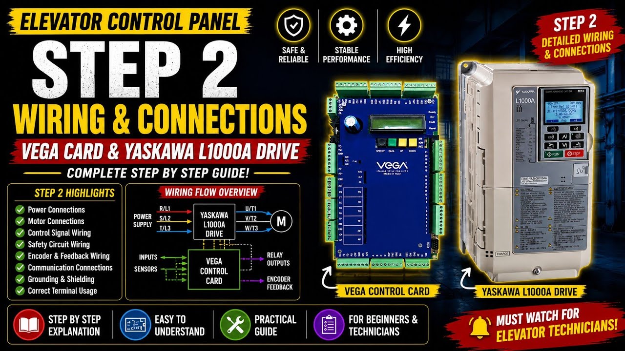 Vega 🇮🇹 card with yaskawa drive complete control wiring connection and terminal information step 2