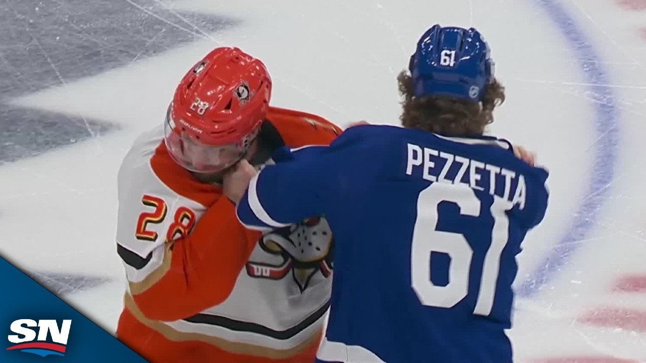Maple Leafs' Michael Pezzetta, Ducks' Jeffrey Viel Drop The Gloves Off Opening Draw