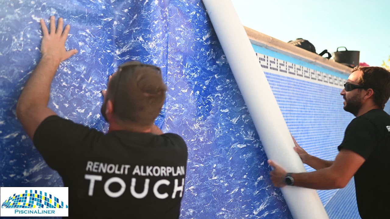 Pool liner installation RENOLIT ALKORPLAN High definition video