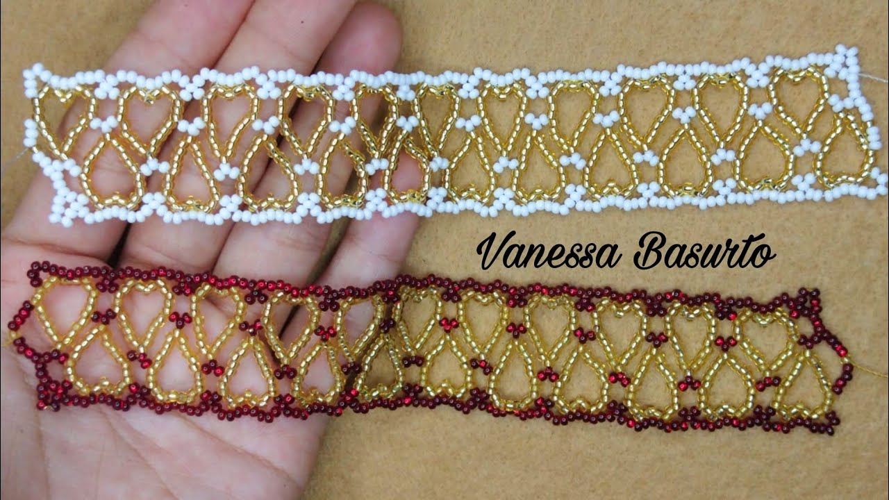❤️BRAZALETE CON CORAZONES❤️ DE CHAQUIRAS/MOSTACILLAS| How to make a beaded heart bracelet DIY