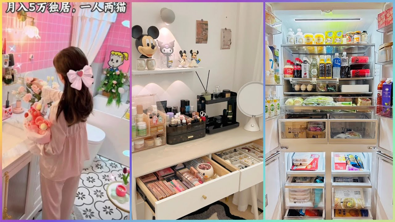 Makeup Vanity Organization🎀 | Night Time Skincare Routine | Refrigerator Organizing✨