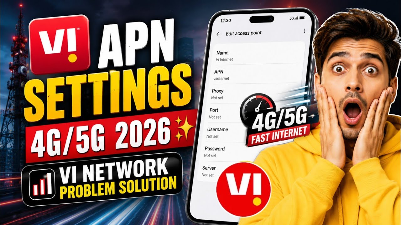 Vi APN Settings 4G/5G 2026 ✨ | Vi Network Problem Solution ✅ | Vi Internet Speed Kaise Fast Kare📶