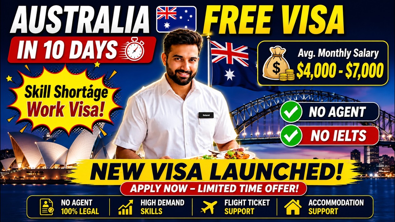 🇦🇺 Australia Free Work Visa 2025 | 3,00,000 Jobs | No IELTS, No Agent | Subclass 482