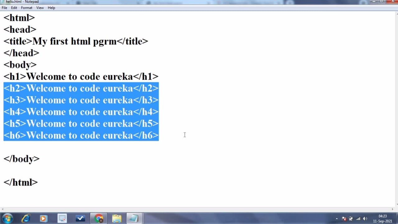 html in notepad malayalam | html notepad to browser malayalam | malayalam | Code eureka