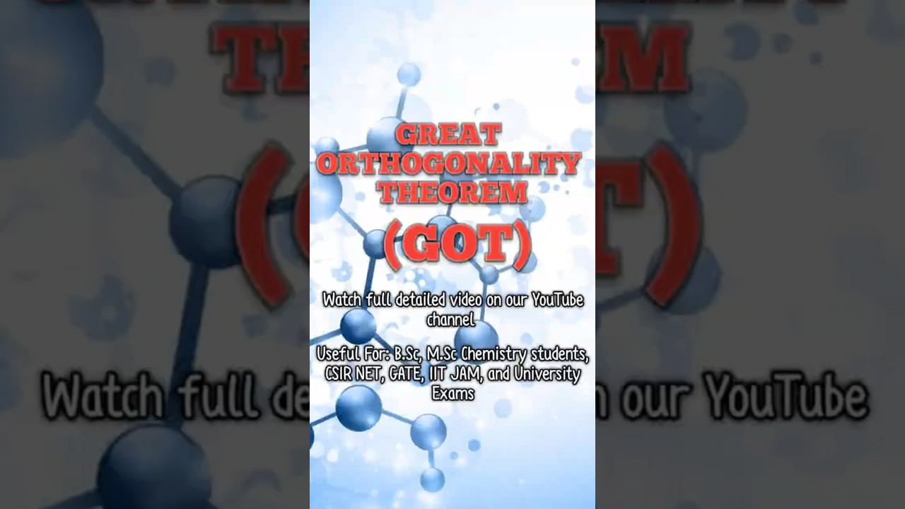 Great Orthogonality Theorem | Group Theory in Chemistry | Character Tables Explained