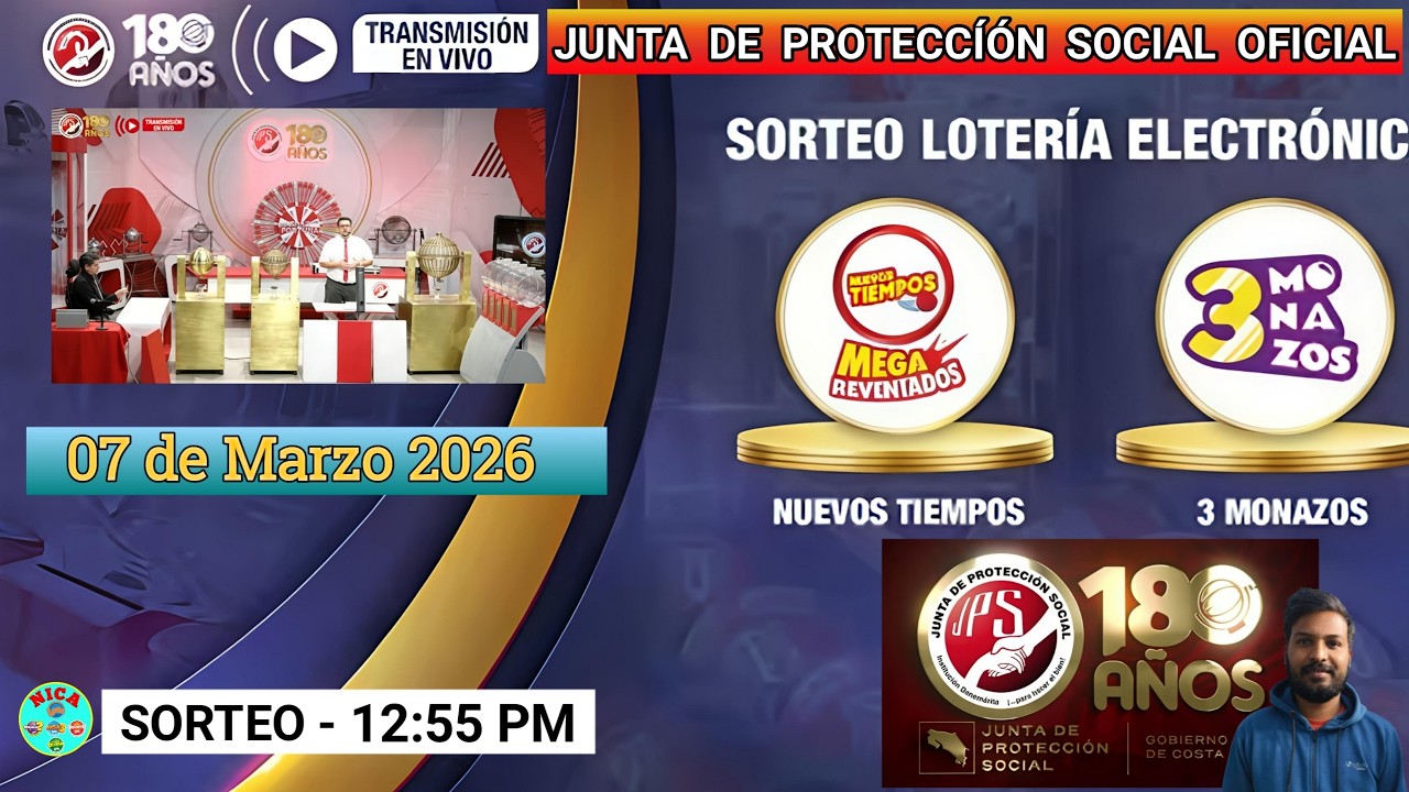 SORTEO TICA EN VIVO 12:55 PM Resultados Hoy Sabado 07 de Marzo 2026 | JPS #Tica #Nica