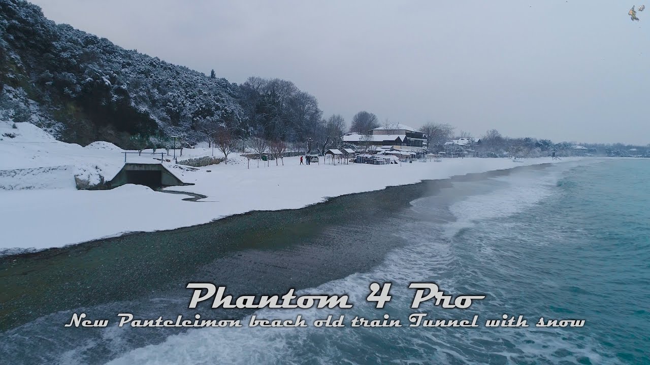 Phantom 4 Pro - New Panteleimon Beach Old Train Tunnel with Snow (4K)