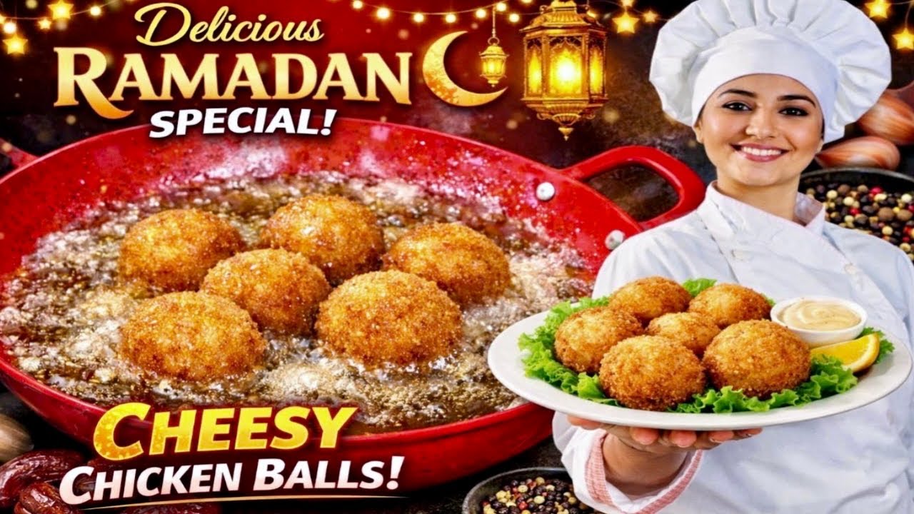 Ramadan Special Cheesy Chicken Balls | Easy & Crispy Iftar Snack Recipe 😍