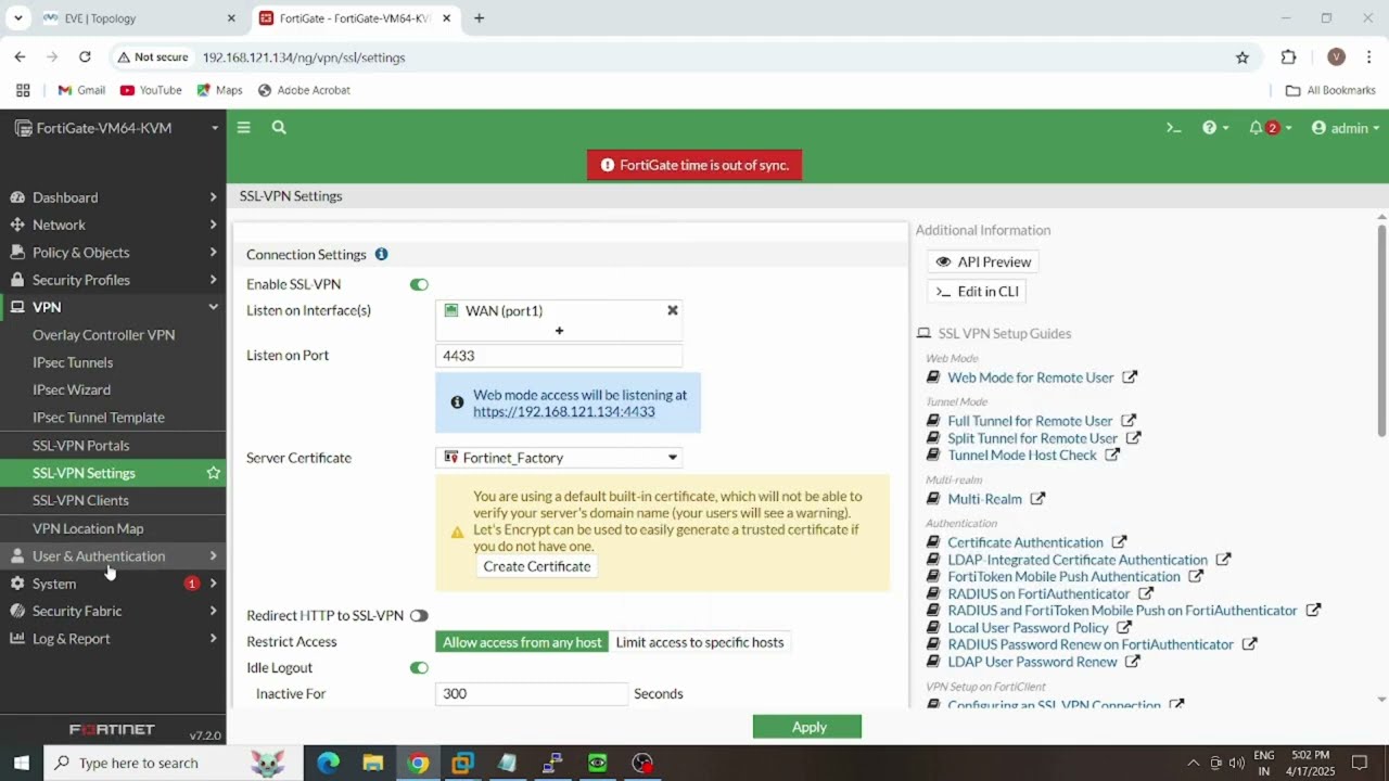 How to Configure SSL VPN Portal on FortiGate Firewall Step By Step.